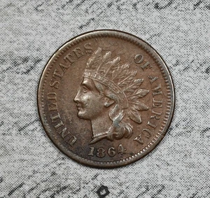 1864 with L Indian Head Cent VF/XF #EXN9 - Picture 1 of 2