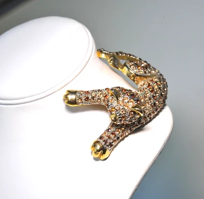 Broche de hombro grande gatito gato declaración desgaste o rehabilitación 2 piedras faltantes HL26 Foto 1 de 4