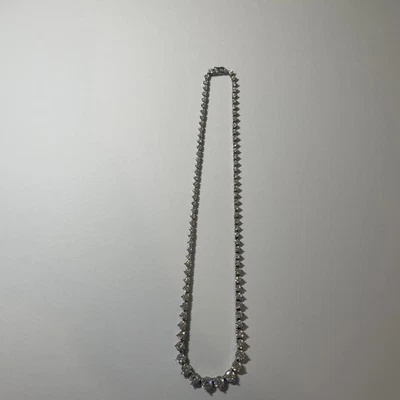 Stunning Necklace with 91 Cubic Zirconia Stones In Sterling Silver 925 - Image 1 of 4