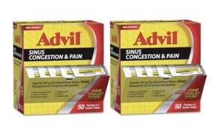 2 BOXES OF ADVIL SINUS CONGESTION & PAIN, 1/PK-50 PK/BOX Exp 10/25 - Picture 1 of 4