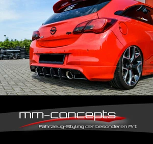 Difusor de copa enfoque para Opel Corsa E OPC divisor trasero parachoques trasero ABS INE - Imagen 1 de 4