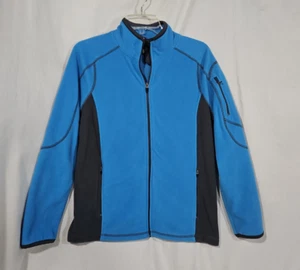 Eddie Bauer Fleece Jacket Womens Medium Full Zipper Blue Soft Shell Active Top - Picture 1 of 7