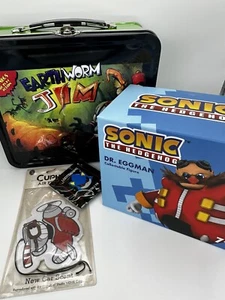 Earthworm Jim Lunchbox Caja de botín Nintendo Sega Juego Sonic Dr Eggman Cuphead Lote - Imagen 1 de 15