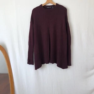 Country Road Knit Jumper Size S Burgundy Maroon Cotton Wool Cashmere Oversized - Picture 1 of 13