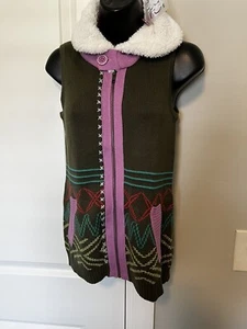 NWT MATILDA JANE BIG IDEA 10 SWEATER TOP ZIP GREEN SOFT COMFY LONG VEST - Picture 1 of 8