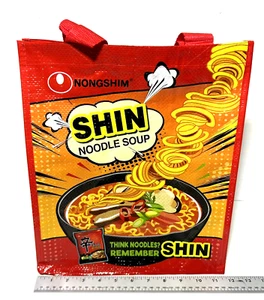 ✅ Bolso de Mano de Compras Shin Noodle Soup Ramen Ramyun Rojo Reutilizable 14"x12"x7" - Imagen 1 de 8