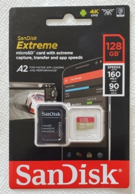 SanDisk 128GB Extreme microSDXC UHS-I Memory Card with Adapter - C10, U3,... - Image 1 of 2