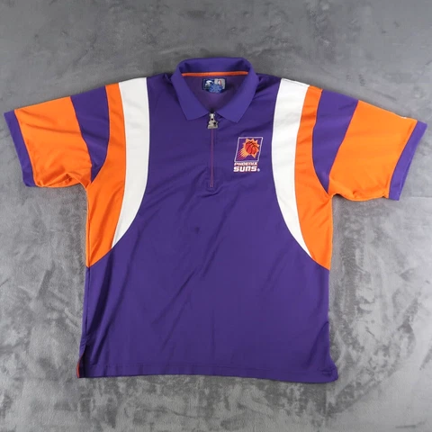Vintage 90s Phoenix Suns NBA Starter Half Zip Warm Up Shirt Mens XLarge Purple Cover