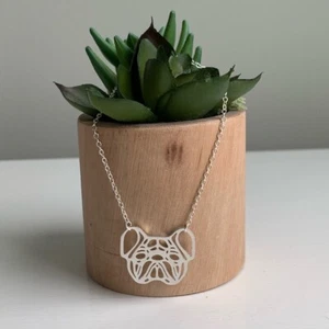 Französische Bulldogge Schmuck Silber Charm Anhänger Halskette Haustier Erinnerung Denkmal - Bild 1 von 5