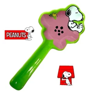 Snoopy Woodstock Spoon Rest Peanuts Glazed Ceramic Watermelon Pink Green - Picture 1 of 18