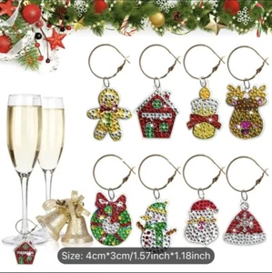 Dije de vino navideño pintura de diamantes hágalo usted mismo - Imagen 1 de 3