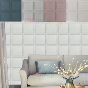 Square Wood Panel Wallpaper Modern 3D Effect Feature Wall Paper for Living Room - Picture 1 of 137