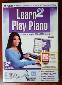 Learn 2 Play Piano, 2 CD-ROM Programs: Piano Suite 1&2, Ear Training Coach 1&2 - Picture 1 of 5