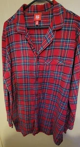 Mens Pajama Set Macy's Family PJs Red Plaid Flannel sz XLT shirt cotton - Picture 1 of 7