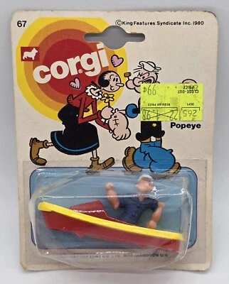 1980 Vintage Corgi Popeye Sailor Man in Paddle Boat #67 Sealed NOS New  - Image 1 of 4