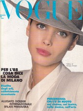 VOGUE ITALIA 1988 CHRISTY TURLINGTON TATJANA PATITZ CARLA BRUNI CINDY CRAWFORD
