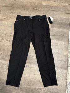 89th & madison dress pants women size 14skinny stretch flat front mid rise black - Picture 1 of 5