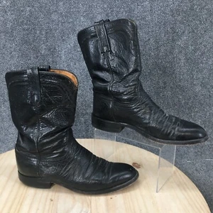 Luchese 2000 Western Cowboystiefel Herren 8,5 D mittlere Wade schwarzes Leder zum Anziehen - Bild 1 von 12