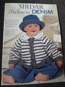 knitting pattern book, Sirdar babies in Denim, double knitting and chunky - Picture 1 of 2