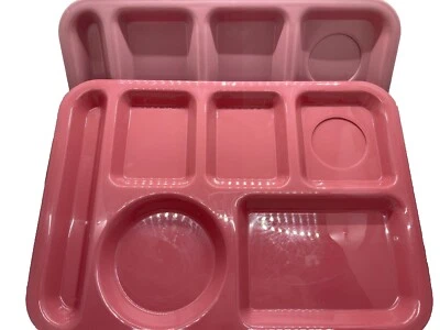 2 шт. SiLite 614 винтажный поднос для школьной еды в кафетерии разделенный на 6 отсеков розовый - Изображение 1 из 4