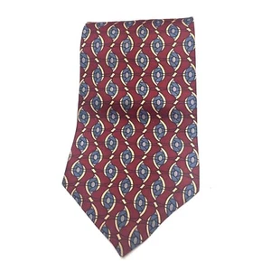 Oscar de la Renta Silk Red Blue Gold Geometric Power Tie Necktie 58" x 3.75 L1-8 - Picture 1 of 4