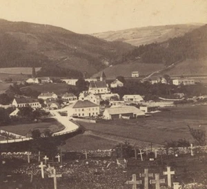 Village Switzerland ? Old Stereo Photo 1870 - Imagen 1 de 3