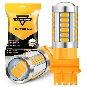 AUXBEAM Amarillo Ámbar 3157 3156 LED DR Señal de giro Luz de estacionamiento Bombillas de esquina 2x - Imagen 1 de 12
