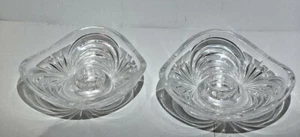 Vintage dreieckige Royal Kristall Berg Schale Kegel Kerzenhalter, sehr guter Zustand - Bild 1 von 5