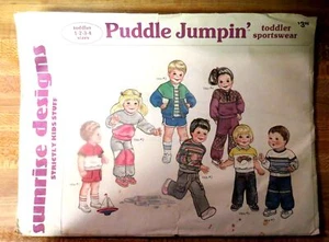 Uncut Sunrise Designs Puddle Jumpin' Fashion Sportswear Kids 1T 2T 3T 4T - Picture 1 of 2