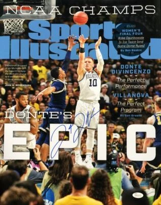 Donte DiVincenzo Villanova 2018 NATIONAL CHAMPS Signed 11x14 SI Cover JSA 137029 - Image 1 of 2