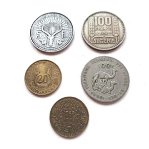 France French Colonial Coins Somaliland,  Afars -Issas & 3 Others Lot of 5 - Picture 1 of 7