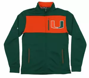 Adidas NCAA Herren Miami Hurricanes Reißverschluss Tipp-Off Campusjacke, grün-orange - Bild 1 von 5