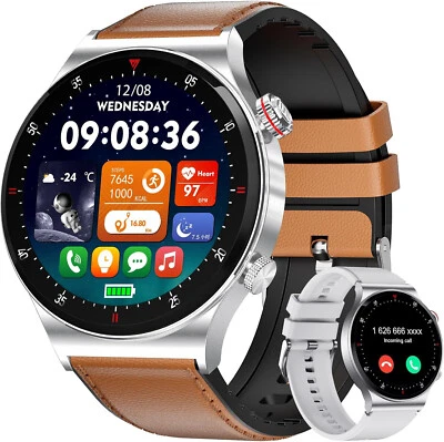 Smartwatch Herren mit Telefonfunktion AMOLED Touchscreen Wasserdicht Sport Modis - Bild 1 von 4