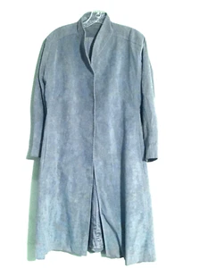 RARE VINTAGE Oscar De La Renta Blue Suede Jacket Coat Leather Limited Iconic - Picture 1 of 6