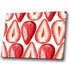 Abstract Canvas Prints Framed Wall Art Picture Strawberries Pattern Red White