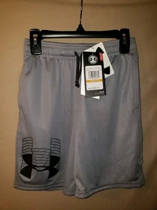 Under Armour Boys Prototype Logo Short,Steel(35)/Black,Youth Small - Picture 1 of 2