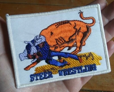 STEER WRESTLING RODEO COLLECTORS PATCH - Image 1 of 4