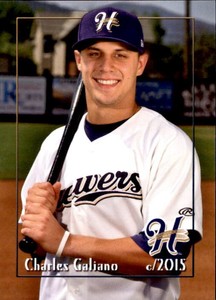 2015 Helena Brewers Grandstand #13 Charles Galiano Dix Hills New York NY Card