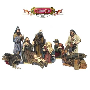 Grandeur Noel 2002 FABRIC MACHE NATIVITY SET 9 Piece Holy Family Large MIB - Picture 1 of 17