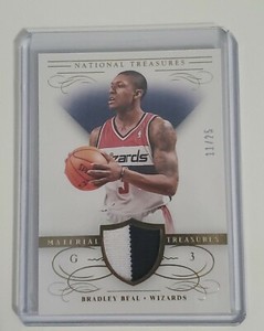 2013-14 Panini National Treasures Material Prime 11/25 Bradley Beal Jersey Card
