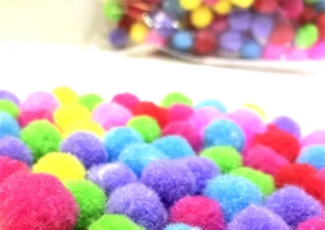 Pompoms 10mm for DIY Craft Making and Hobby Supplies Assorted Colors 100pcs - Picture 1 of 3