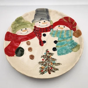 Hallmark Mitford Christmas Snowman Tree 9.25" Holiday Snack Santa Cookie Plate - Picture 1 of 5
