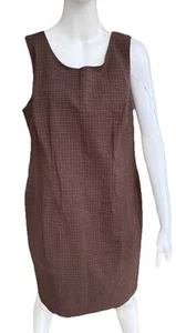 JESSICA HOLBROOK California Vintage  Herringbone Woven Mini Dress Brown/SZ 12 - Picture 1 of 4
