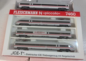 Fleischmann N piccolo 7460 ICE T TRIEBWAGENZUG DB AG Locomotive & 3-car set - Picture 1 of 15