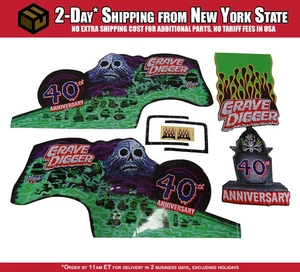 Grave Digger COLLECTOR Edition 40th Anniversary Sticker Sheets - Picture 1 of 1