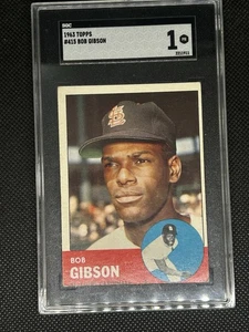 1963 Topps #415 Bob Gibson SGC 1 St Louis Cardinals HOF Vintage Card - Picture 1 of 2