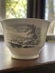 Sunderland pink lustreware handleless C & S, Pasture Cows Water Castle c.1840 - Picture 1 of 10