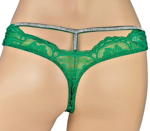 VICTORIA'S SECRET SHINE STRAP RHINESTONE THONG PANTY XS S M L XL XXL NWT - Image 1 of 1