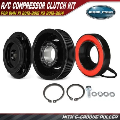 Комплект муфты компрессора переменного тока с 6-канавочным шкивом для BMW X3 2013 2014 X1 2012-2015 - Изображение 1 из 4
