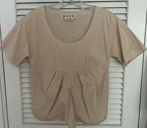 MARNI beige Cotton Shirt Sleeve Top Blouse Size M - Picture 1 of 3